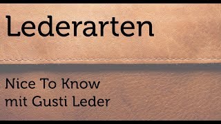 Lederarten  Lederlehre  Nice To Know [upl. by Nylac]