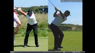 Jon Rahm golf swing  Long Iron faceon amp downtheline July 2017 [upl. by Carman264]