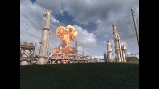 Animation of April 26 2018 Explosion and Fire at the Husky Energy Refinery in Superior Wisconsin [upl. by Neimad116]