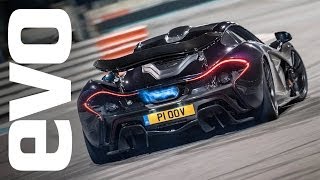 McLaren P1 Flames drifts and an unforgettable noise  evo REVIEW [upl. by Lissi]