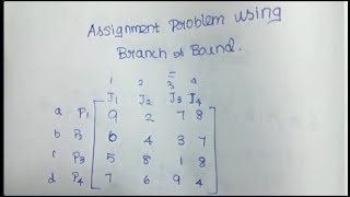 Assignment problem using branch and bound method in Tamil [upl. by Dyrrej953]