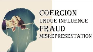 Coercion Undue Influence Fraud Misrepresentation  Indian Contract Act 1872  Law Guru [upl. by Griswold]