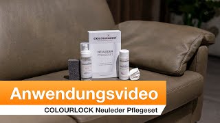 Neuleder Pflegeset an der richtig Ledergarnitur anwenden Anleitung  COLOURLOCK [upl. by Atile]