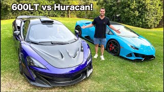 2020 Lamborghini Huracan Evo Vs Mclaren 600LT Head To Head Review [upl. by Novyak295]