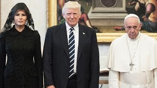 Melania and Ivanka Trump Wear Black Veils to Meet Pope Francis [upl. by Neenahs]