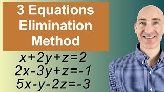 Solving Systems of 3 Equations Elimination [upl. by Hallagan]