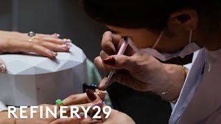 I Tried A 3Hour Japanese Manicure  Beauty With Mi  Refinery29 [upl. by Arakawa727]