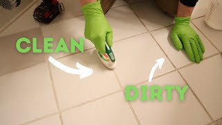 Deep cleaning old tile and grout [upl. by Uzia]