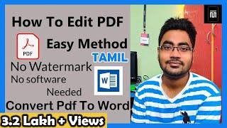 How to edit pdf document and convert a pdf document to word  free in Tamil 2023 Master Technical [upl. by Stoughton231]