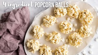 EASY Marshmallow Popcorn Balls 4 ING  The Recipe Rebel [upl. by Sivram577]