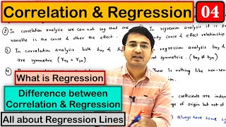 what is regression Difference between Correlation amp Regression Regression Lines part4 [upl. by Ttirrej]