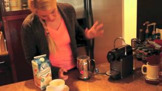 Nespresso Aeroccino Plus Frother Review Frothing Almond Milk [upl. by Vachell]