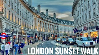 England Central London Sunset Walk  Relaxing Walking tour in West End London 4K HDR [upl. by Corri]